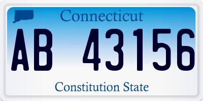 CT license plate AB43156