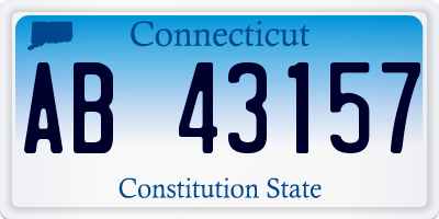 CT license plate AB43157