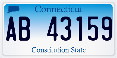 CT license plate AB43159