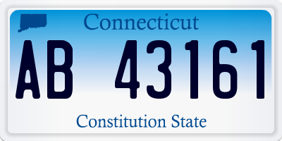 CT license plate AB43161