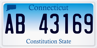 CT license plate AB43169