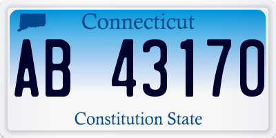 CT license plate AB43170