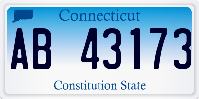 CT license plate AB43173