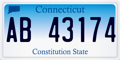 CT license plate AB43174