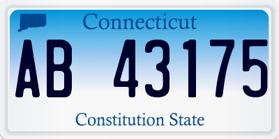 CT license plate AB43175