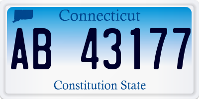 CT license plate AB43177