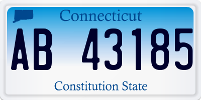 CT license plate AB43185