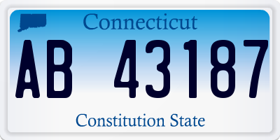 CT license plate AB43187