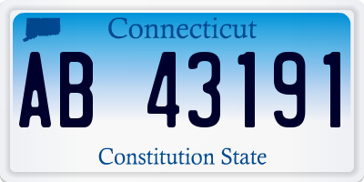 CT license plate AB43191