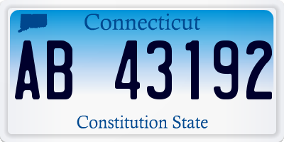 CT license plate AB43192