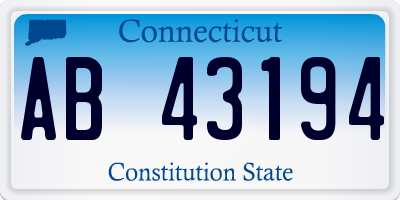 CT license plate AB43194