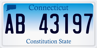 CT license plate AB43197