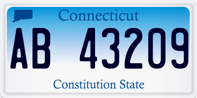 CT license plate AB43209