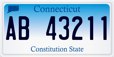 CT license plate AB43211