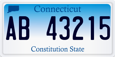 CT license plate AB43215