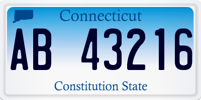 CT license plate AB43216