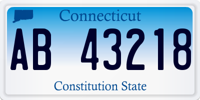 CT license plate AB43218