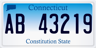 CT license plate AB43219