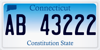 CT license plate AB43222