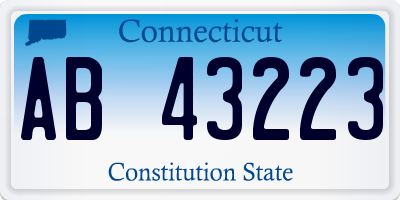 CT license plate AB43223