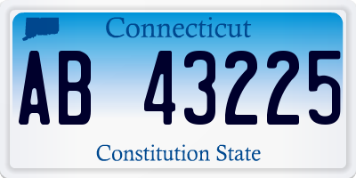 CT license plate AB43225