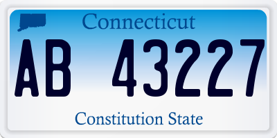 CT license plate AB43227