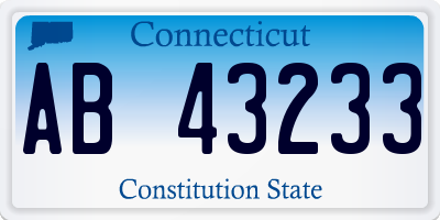 CT license plate AB43233