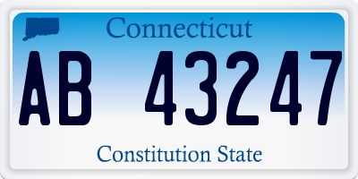 CT license plate AB43247