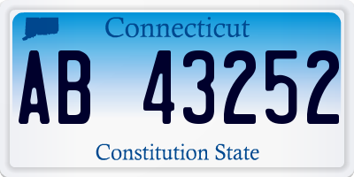 CT license plate AB43252