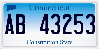 CT license plate AB43253