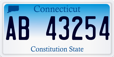 CT license plate AB43254