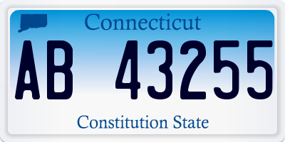 CT license plate AB43255