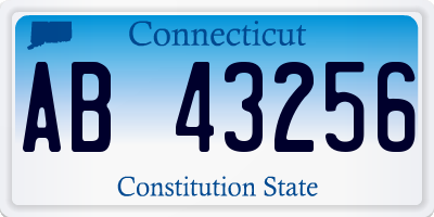 CT license plate AB43256