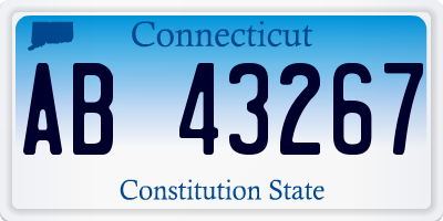 CT license plate AB43267