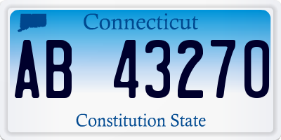 CT license plate AB43270