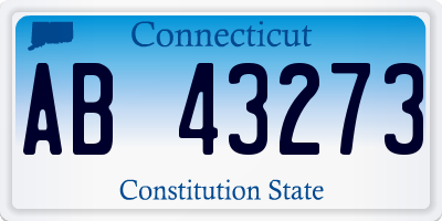 CT license plate AB43273