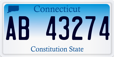 CT license plate AB43274