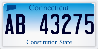 CT license plate AB43275