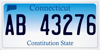 CT license plate AB43276