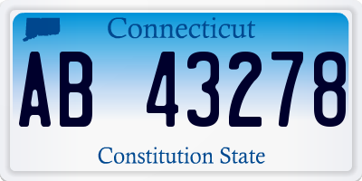 CT license plate AB43278