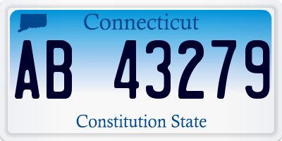 CT license plate AB43279