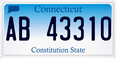 CT license plate AB43310