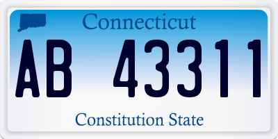 CT license plate AB43311