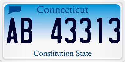 CT license plate AB43313