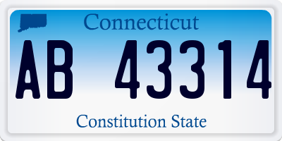 CT license plate AB43314