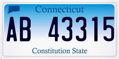 CT license plate AB43315