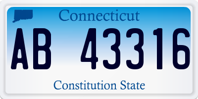 CT license plate AB43316