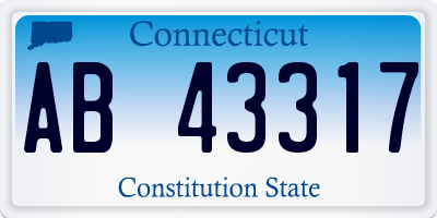 CT license plate AB43317