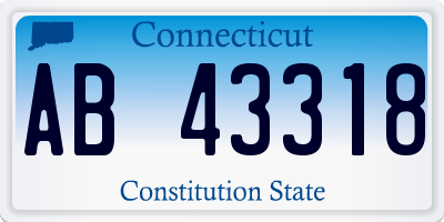 CT license plate AB43318