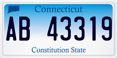 CT license plate AB43319